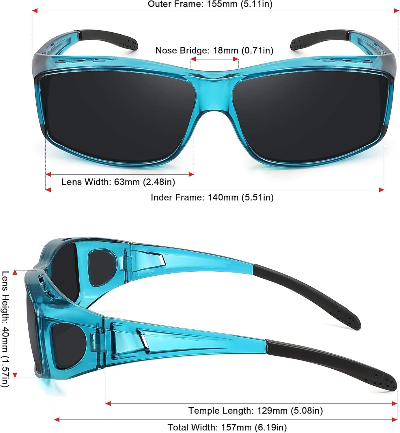 imageMEETSUN Fit Over Glasses Sunglasses for Men WomenWrap Around Sunglasses Polarized UV400 ProtectionZ1clear Bluegray Lens