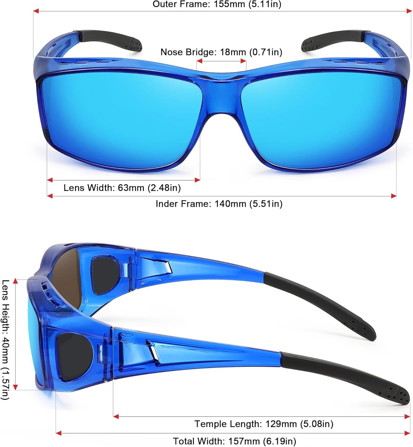 imageMEETSUN Fit Over Glasses Sunglasses for Men WomenWrap Around Sunglasses Polarized UV400 ProtectionZ1dark Blueblue Mirror Lens