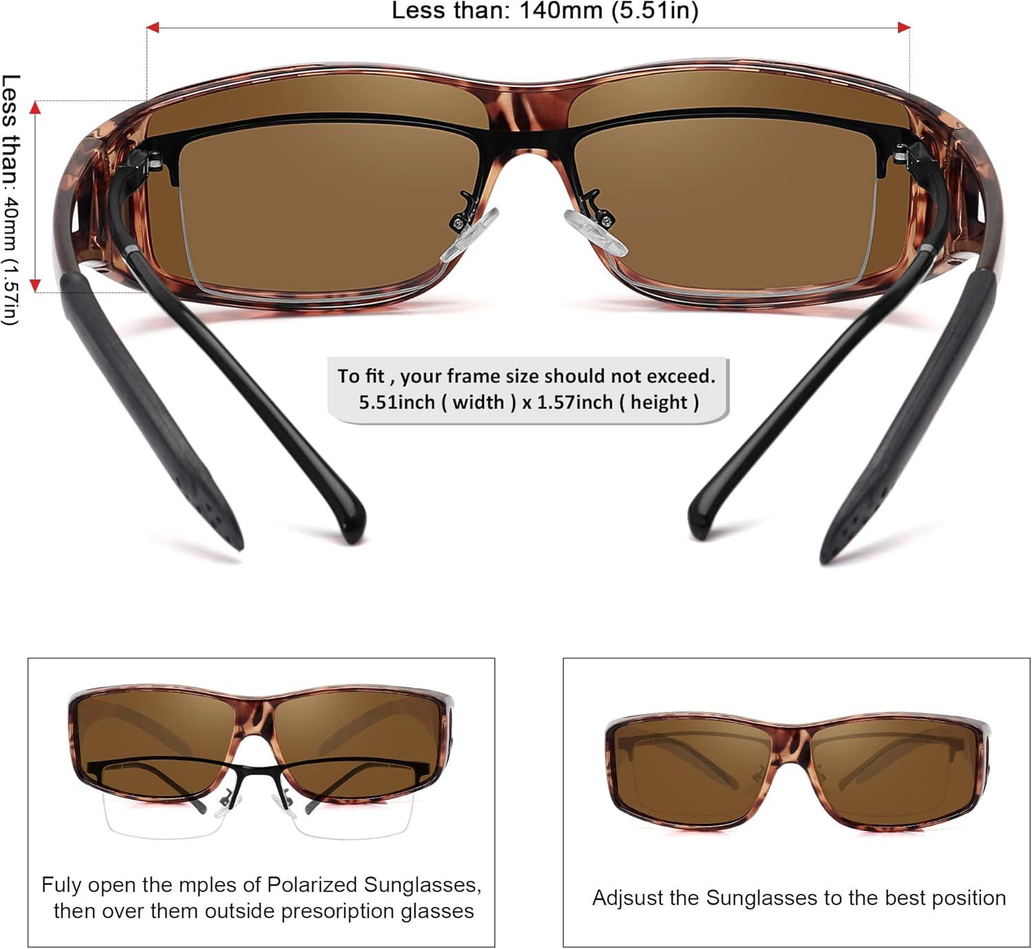 imageMEETSUN Fit Over Glasses Sunglasses for Men WomenWrap Around Sunglasses Polarized UV400 ProtectionZ1leopard Framebrown Lens