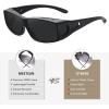 imageMEETSUN Fit Over Glasses Sunglasses for Men WomenWrap Around Sunglasses Polarized UV400 ProtectionA1black Framegray Lens
