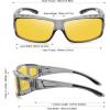 imageMEETSUN Fit Over Glasses Sunglasses for Men WomenWrap Around Sunglasses Polarized UV400 ProtectionA1clear Gray Framenight Vision Lens