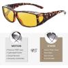 imageMEETSUN Fit Over Glasses Sunglasses for Men WomenWrap Around Sunglasses Polarized UV400 ProtectionA1leopard Framenight Vision Lens
