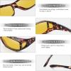imageMEETSUN Fit Over Glasses Sunglasses for Men WomenWrap Around Sunglasses Polarized UV400 ProtectionA1leopard Framenight Vision Lens