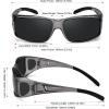 imageMEETSUN Fit Over Glasses Sunglasses for Men WomenWrap Around Sunglasses Polarized UV400 ProtectionZ1clear Gray Framegray Lens