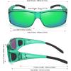 imageMEETSUN Fit Over Glasses Sunglasses for Men WomenWrap Around Sunglasses Polarized UV400 ProtectionZ1clear Greengreen Mirror Lens