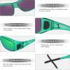 imageMEETSUN Fit Over Glasses Sunglasses for Men WomenWrap Around Sunglasses Polarized UV400 ProtectionZ1clear Greengreen Mirror Lens