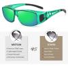 imageMEETSUN Fit Over Glasses Sunglasses for Men WomenWrap Around Sunglasses Polarized UV400 ProtectionZ1clear Greengreen Mirror Lens