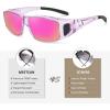 imageMEETSUN Fit Over Glasses Sunglasses for Men WomenWrap Around Sunglasses Polarized UV400 ProtectionZ1clear Purplepurple Pink Mirror Lems