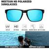 imageMEETSUN Polarized Sunglasses for Men Women Sports Driving Fishing Glasses UV400 Protection2 Pack C5 Matte BlackGrey Lens  Matte BlackIce Blue Mirrored Lens