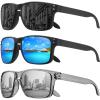 imageMEETSUN Polarized Sunglasses for Men Women Sports Driving Fishing Glasses UV400 Protection3packblackbluesilver