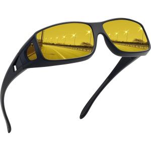 imageMEETSUN Fit Over Glasses Sunglasses for Men WomenWrap Around Sunglasses Polarized UV400 ProtectionA1black Framenight Vision Lens