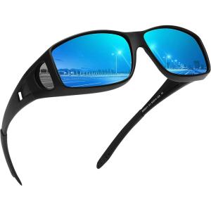 imageMEETSUN Fit Over Glasses Sunglasses for Men WomenWrap Around Sunglasses Polarized UV400 ProtectionZ1blackblue