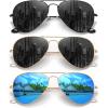 imageMEETSUN Aviator Sunglasses for Men Women Driving Polarized UV400 Protection Metal Frame3pack Black Graygold Graygold Blue