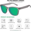 imageMEETSUN Polarized Sunglasses for Women Men Trendy Classic Retro Designer StyleMatte Gray Frame  Green Mirrored