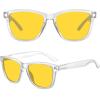 imageMEETSUN Polarized Sunglasses for Women Men Trendy Classic Retro Designer StyleNight Vision Lens  Clear Frame
