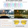 imageMEETSUN Polarized Sunglasses for Women Men Trendy Classic Retro Designer StyleNight Vision Lens  Clear Frame
