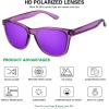 imageMEETSUN Polarized Sunglasses for Women Men Trendy Classic Retro Designer StylePurple Frame  Purple Mirrored Lens