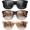 imageMEETSUN Polarized Sunglasses for Women Men Classic Retro Designer Style Fashion UV400 Protection3 Pack Black  Brown Gradient  Light Brown