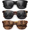 imageMEETSUN Polarized Sunglasses for Women Men Classic Retro Designer Style Fashion UV400 Protection3 Pack Black  Leopard  Tortoiseshell