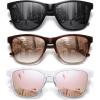 3 Pack Black Lens + Brown Gradient Lens + Pink Mirrored