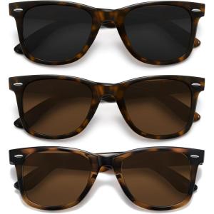 imageMEETSUN Retro Polarized Sunglasses for Women Men Classic Mirror Lens Driving Trendy Sun Glasses UV Protection 3 Pack3 Pack Tortoise GreyTortoise BrownBrown Tortoise