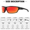 imageMEETSUN Polarized Sports Sunglasses for Men Women Wrap Around Driving Cycling Golf Fishing Sun Glasses UV400 Protection3pack Blackbluered