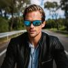 imageMEETSUN Polarized Sports Sunglasses for Men Women Wrap Around Driving Cycling Golf Fishing Sun Glasses UV400 Protection3pack Blueredgreen