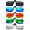 imageMEETSUN Polarized Clip On Sunglasses for Men Women Sports Fishing Driving Hiking Fit Over Prescription Glasses5packblackblueredgreensilver