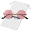imageMEETSUN Small Round Polarized Sunglasses for Men Women Retro Vintage Circle Hippie Sun Glasses UV400Gold  Pink
