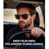 image:imageMEETSUN Polarized Sunglasses for Men Classic Retro Square Frame UV Protection Sports Sunglasses for Fishing Driving3 Pack BlackBlue MirroredDark Green