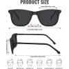 image:imageMEETSUN Polarized Sunglasses for Men Classic Retro Square Frame UV Protection Sports Sunglasses for Fishing Driving3 Pack BlackBlue MirroredGreen Mirrored