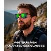 image:imageMEETSUN Polarized Sunglasses for Men Classic Retro Square Frame UV Protection Sports Sunglasses for Fishing Driving3 Pack BlackBlue MirroredGreen Mirrored