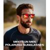 image:imageMEETSUN Polarized Sunglasses for Men Classic Retro Square Frame UV Protection Sports Sunglasses for Fishing Driving3 Pack BlackBlue MirroredRed Mirrored