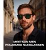 image:imageMEETSUN Polarized Sunglasses for Men Classic Retro Square Frame UV Protection Sports Sunglasses for Fishing Driving3 Pack BlackBrownDark Green