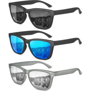 image:imageMEETSUN Polarized Sunglasses for MenSun Glasses with UV Protection for Driving FishingBlackBlueGrey Silver Mirrored