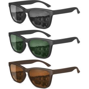 image:imageMEETSUN Polarized Sunglasses for MenSun Glasses with UV Protection for Driving FishingBlackGreenBrown