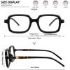 image:imageMEETSUN Blue Light Glasses for WomanTrendy Square Computer Gaming Eyeglasses Anti UV Ray EyewearBlack Frame Tortoise Temple