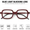 image:imageMEETSUN Blue Light Glasses for WomanTrendy Square Computer Gaming Eyeglasses Anti UV Ray EyewearRed