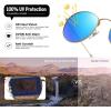 image:imageMEETSUN Round Polarized Sunglasses for Women Men Classic Retro Metal Frame Sun Glasses UV Protection2 Pack GoldBlue  GoldGrey