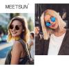 image:imageMEETSUN Round Polarized Sunglasses for Women Men Classic Retro Metal Frame Sun Glasses UV Protection2 Pack GoldBlue  GoldGrey