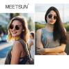image:imageMEETSUN Round Polarized Sunglasses for Women Men Classic Retro Metal Frame Sun Glasses UV Protection2 Pack GoldGrey  GoldBrown