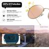 image:imageMEETSUN Round Polarized Sunglasses for Women Men Classic Retro Metal Frame Sun Glasses UV Protection2 Pack GoldGrey  GoldPink