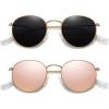 image:imageMEETSUN Round Polarized Sunglasses for Women Men Classic Retro Metal Frame Sun Glasses UV Protection2 Pack GoldGrey  GoldPink