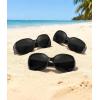 image:imageMEETSUN Retro Polarized Sunglasses for Women Trendy Rhinestone 60s 70s 80s Classic Driving Sun Glasses UV Protection3packblackblackblack