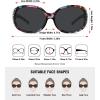 image:imageMEETSUN Retro Polarized Sunglasses for Women Trendy Rhinestone 60s 70s 80s Classic Driving Sun Glasses UV Protection3packblackleopard Brownflower Gray
