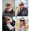image:imageMEETSUN Retro Polarized Sunglasses for Women Trendy Rhinestone 60s 70s 80s Classic Driving Sun Glasses UV Protection3packblackleopard Brownflower Gray