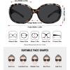 image:imageMEETSUN Retro Polarized Sunglasses for Women Trendy Rhinestone 60s 70s 80s Classic Driving Sun Glasses UV Protection3packblackleopard Browngray Leopard Gray