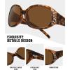 image:imageMEETSUN Retro Polarized Sunglasses for Women Trendy Rhinestone 60s 70s 80s Classic Driving Sun Glasses UV Protection3packleopard Brownflower Graytortois Gray