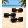image:imageMEETSUN Retro Polarized Sunglasses for Women Trendy Rhinestone 60s 70s 80s Classic Driving Sun Glasses UV Protection3packleopard Brownflower Graytortois Gray