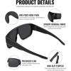 image:imageMEETSUN Oversized Fit Over Glasses Polarized Sunglasses for Men Trendy Flat Top Shades for Driving Fishing UV ProtectionMatte Black FrameGrey Lens